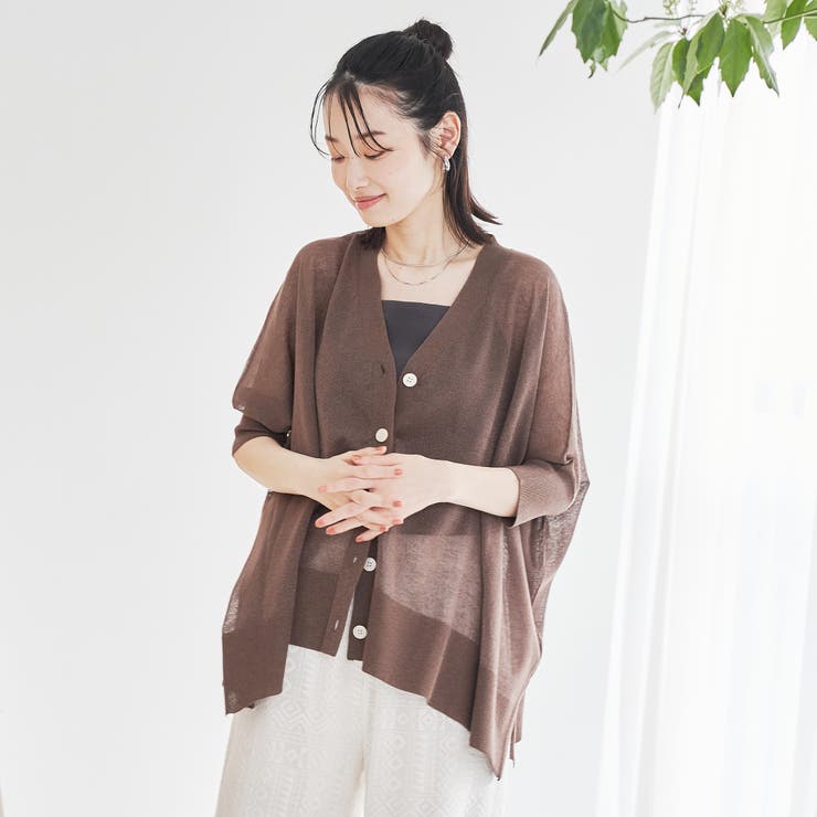 【マシンウォッシュ・防シワ】キラコスクエアVカーディガン | coen【women】 | 詳細画像8 