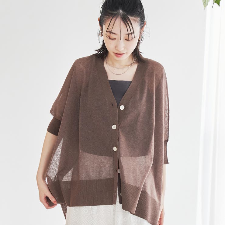 DK.BROWN | 【マシンウォッシュ・防シワ】キラコスクエアVカーディガン | coen【women】