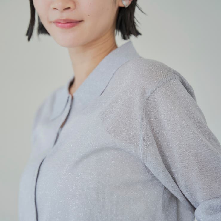 ラメシアー ニットシャツカーディガン | coen【women】 | 詳細画像14 
