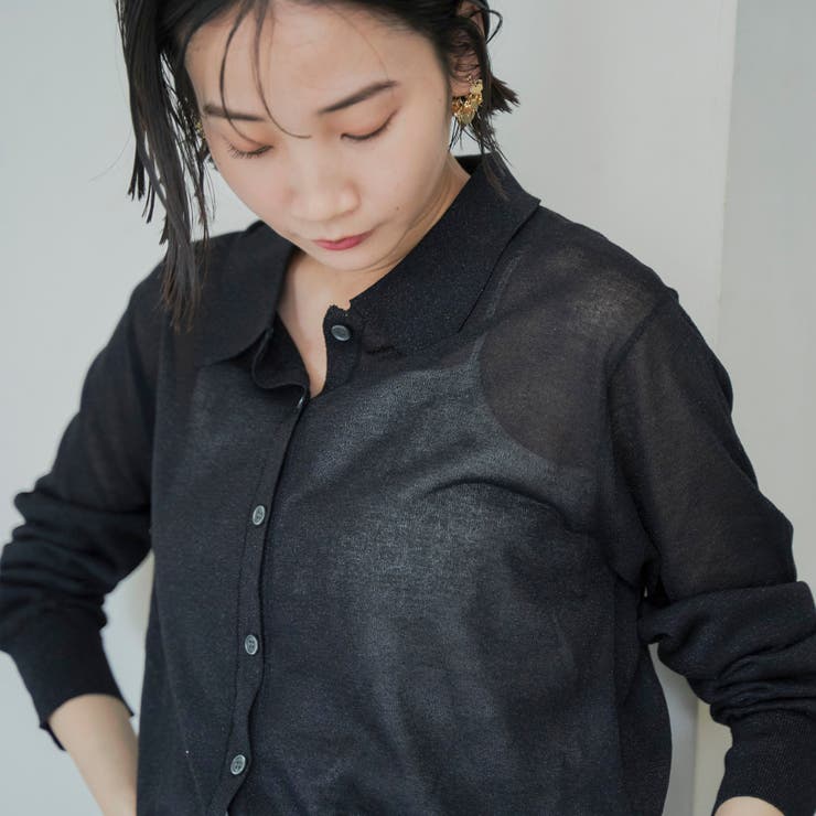 ラメシアー ニットシャツカーディガン | coen【women】 | 詳細画像5 