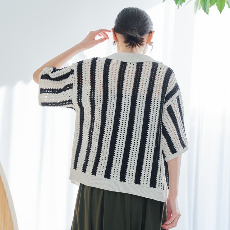 メッシュニットポロカーディガン | coen【women】 | 詳細画像16 