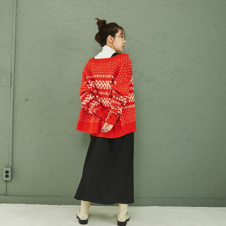 洗える］チロル柄ニットカーディガン[品番：COEW0003691]｜coen【women