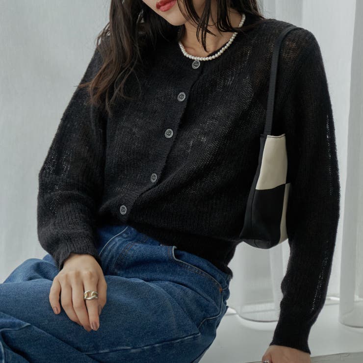 シアーモヘアミックスカーディガン[品番：COEW0004619]｜coen【women