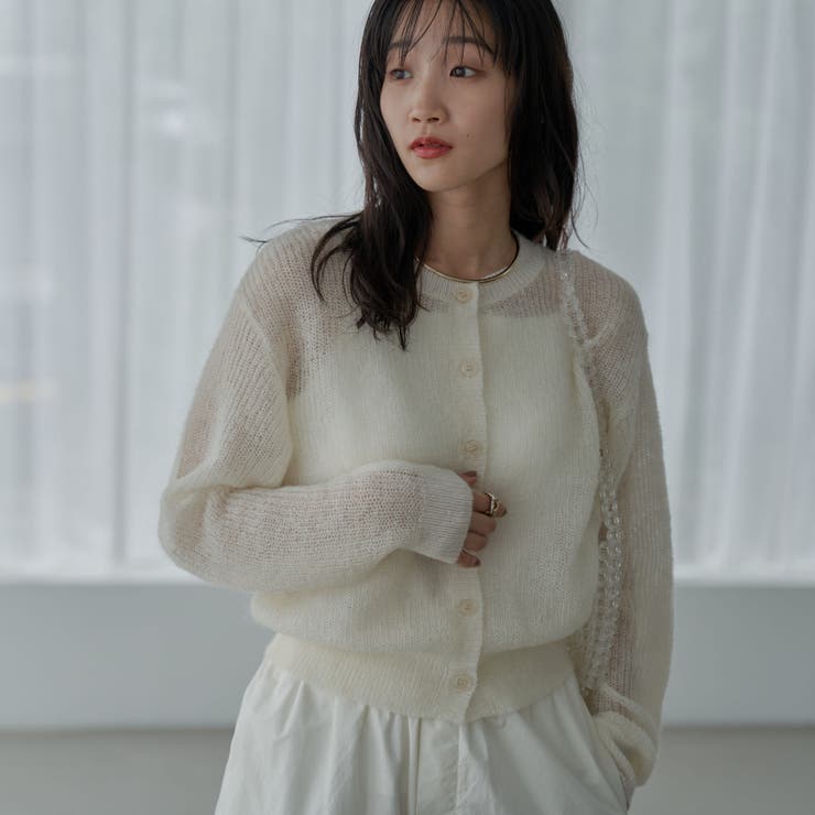 クロエ　未使用に近い美品　モヘア　バージンウール　ヘリンボーンピーコート ウールモヘアがあったか可愛い！ SUPER A MARKET別注の【HYKE