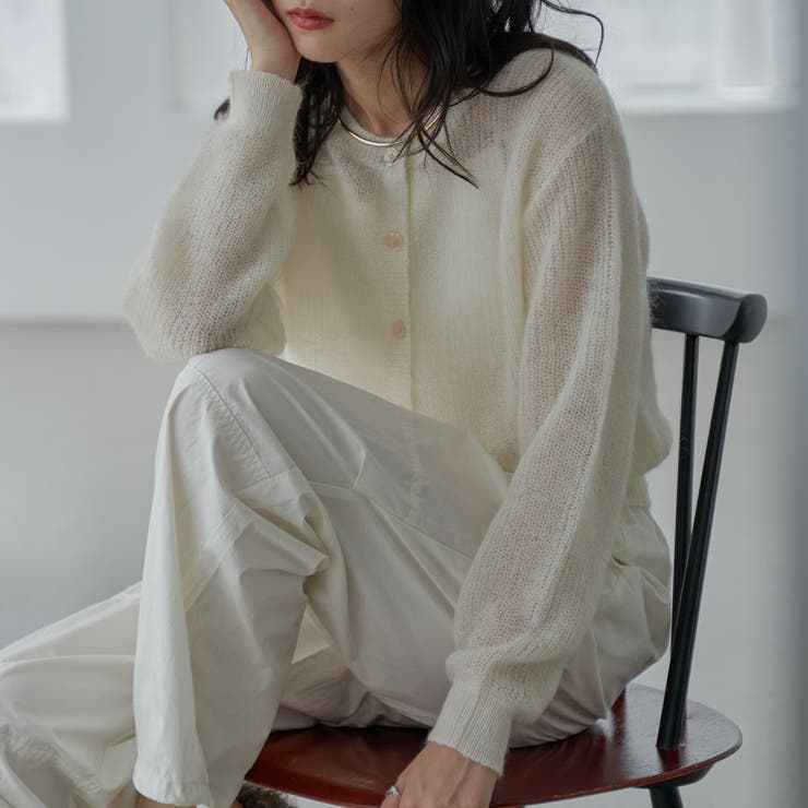 OFF WHITE | シアーモヘアミックスカーディガン | coen【women】