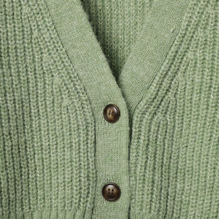 MIXラメアゼ編みニットカーディガン（WEB限定カラー）[品番