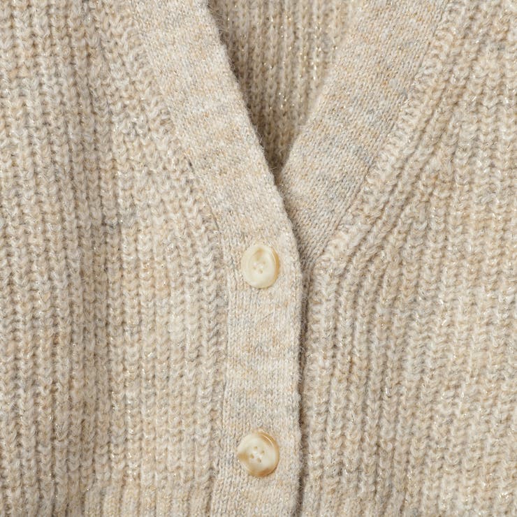 MIXラメアゼ編みニットカーディガン（WEB限定カラー）[品番