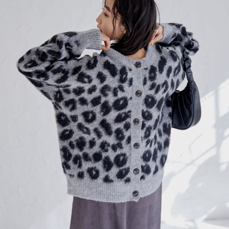 MD.GRAY | 2WAYレオパードシャギーニット | coen【women】