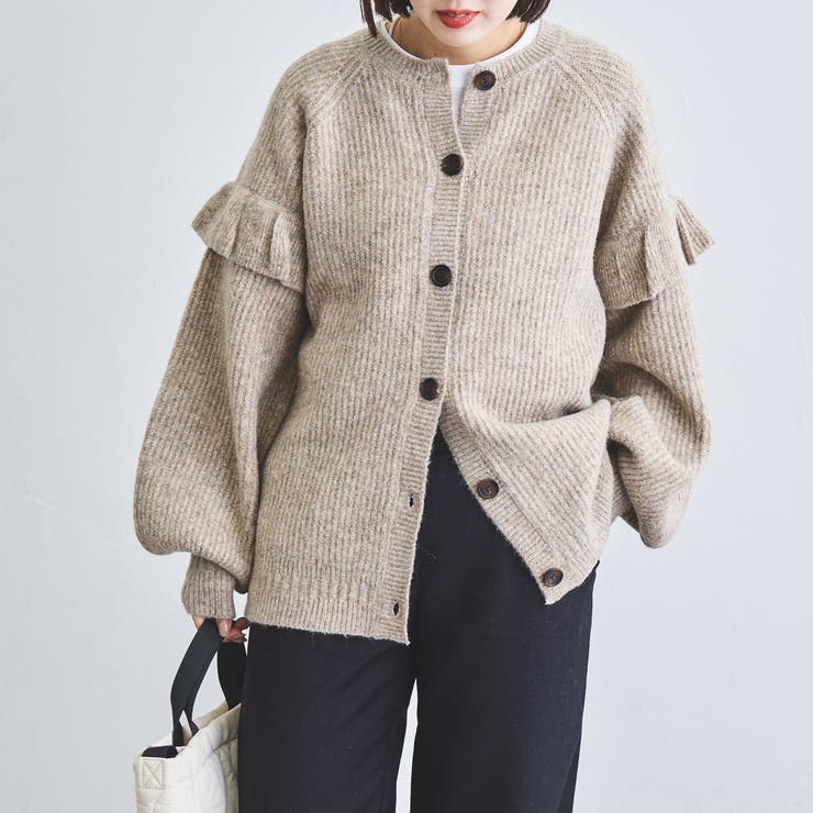 バルキーフリルニットカーディガン[品番：COEW0005077]｜coen【women