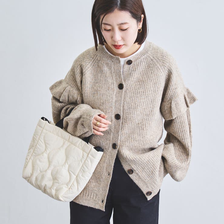 バルキーフリルニットカーディガン[品番：COEW0005077]｜coen【women