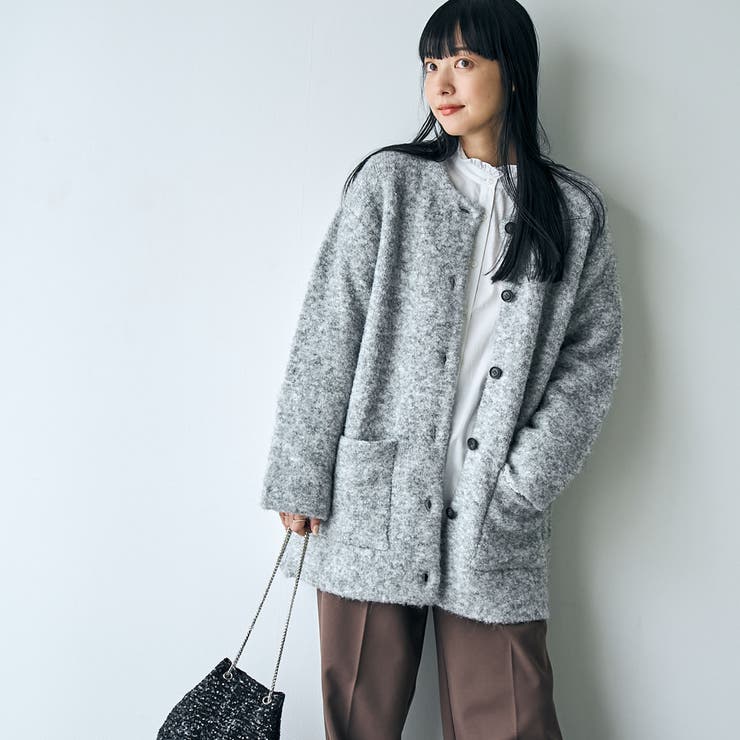 【vancleef✨】andper se Mサイズ グレーセーターアウター 着疲れしにくい大人上品ニットアウター】ブークレプレーティング