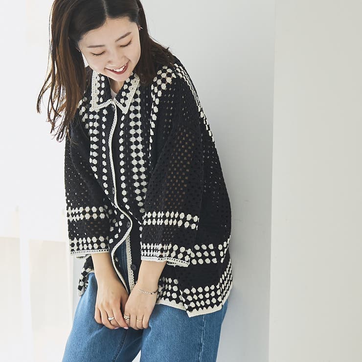 クロシェ編みポロカーディガン | coen【women】 | 詳細画像16 