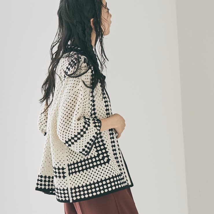 クロシェ編みポロカーディガン | coen【women】 | 詳細画像5 