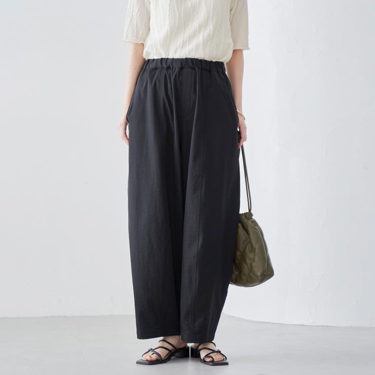 BLACK | ポリツイルコクーンパンツ | coen【women】