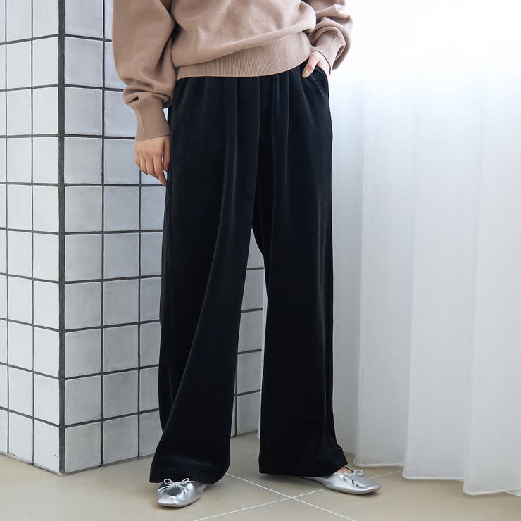 フェレットライクベロアイージーワイドパンツ | coen【women】 | 詳細画像2 