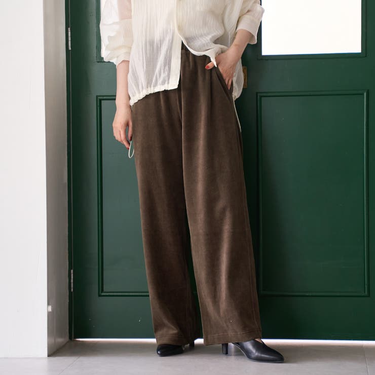 フェレットライクベロアイージーワイドパンツ | coen【women】 | 詳細画像23 