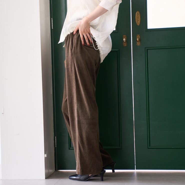フェレットライクベロアイージーワイドパンツ | coen【women】 | 詳細画像24 