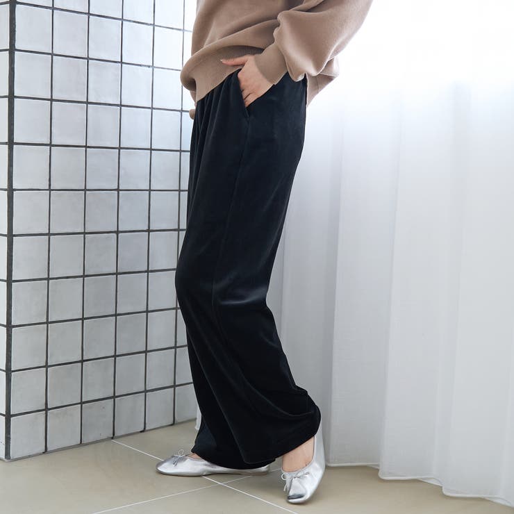 フェレットライクベロアイージーワイドパンツ | coen【women】 | 詳細画像3 