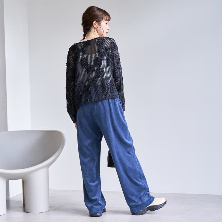 フェレットライクベロアイージーワイドパンツ | coen【women】 | 詳細画像38 