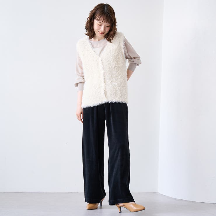 フェレットライクベロアイージーワイドパンツ | coen【women】 | 詳細画像6 
