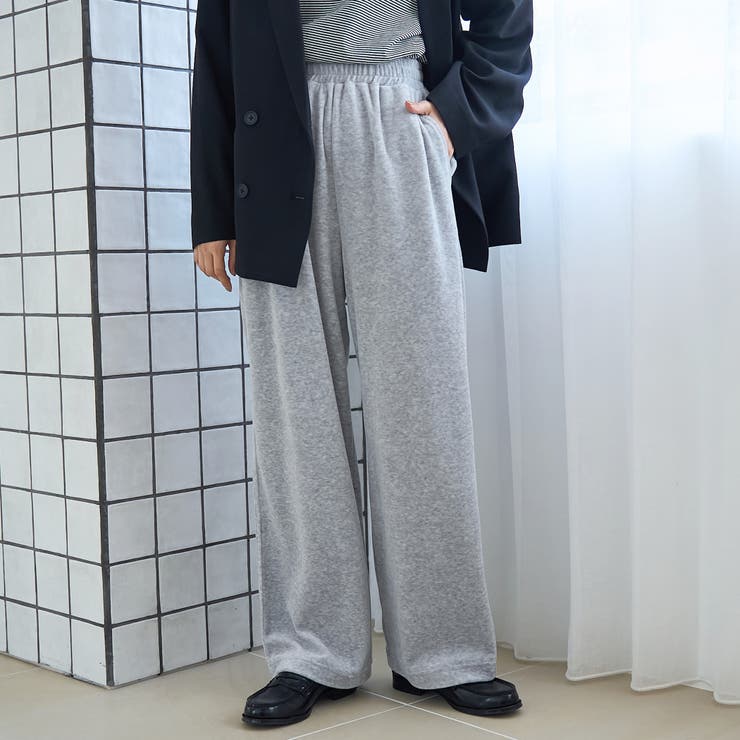 MD.GRAY | フェレットライクベロアイージーワイドパンツ | coen【women】