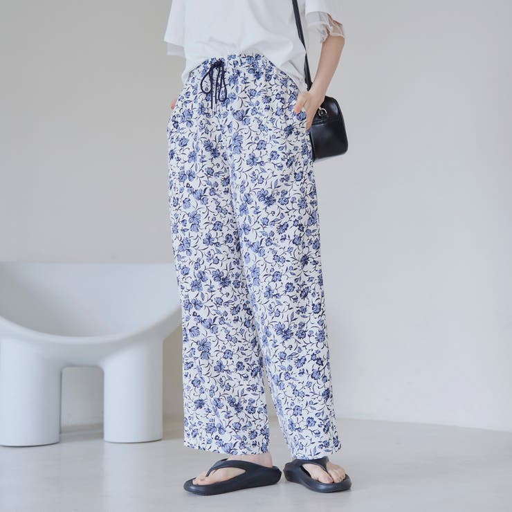 OFF WHITE | 【接触冷感】プリントイージーワイドパンツ | coen【women】