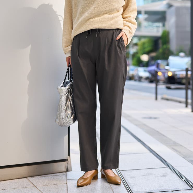 DK.GRAY | 【定番】イージービューティーテーパードパンツ（WEB限定サイズ） | coen【women】