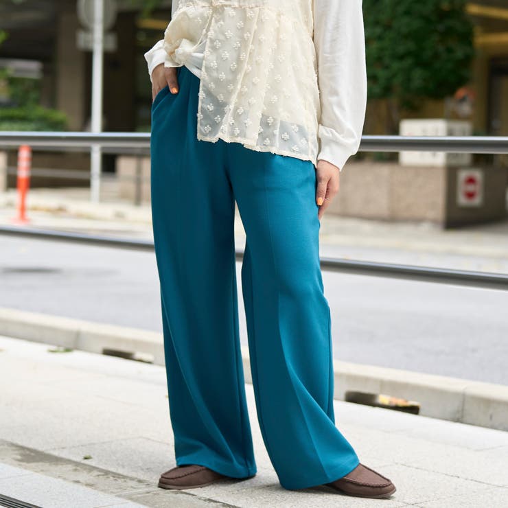 TURQUOISE | 【定番・新色登場】イージービューティーワイドパンツ（WEB限定サイズ） | coen【women】