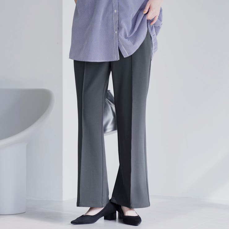 DK.GRAY | イージービューティーカットフレアパンツ（WEB限定サイズ） | coen【women】