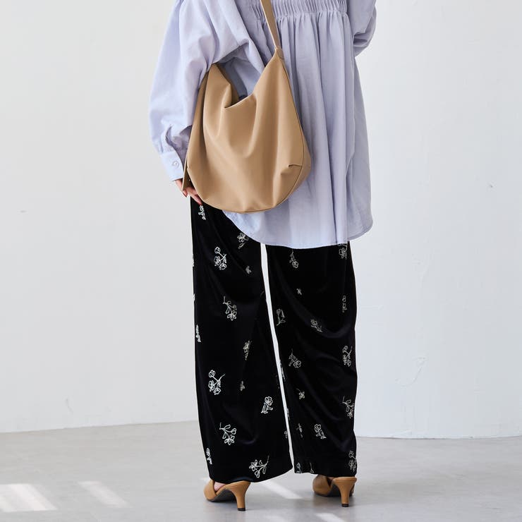 フラワー刺繍イージーワイドパンツ[品番：COEW0007496]｜coen【women