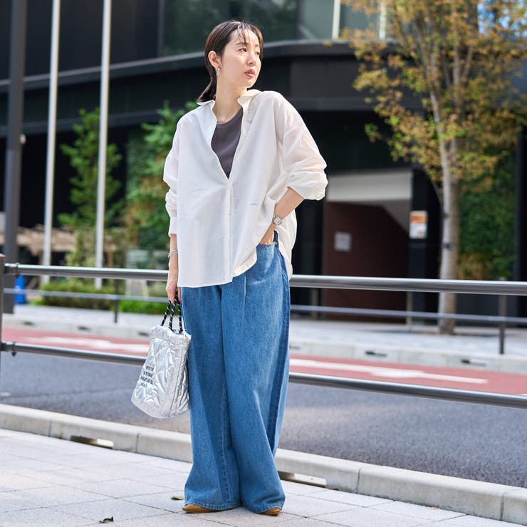 サイドライン タックワイドデニムパンツ | coen【women】 | 詳細画像14 
