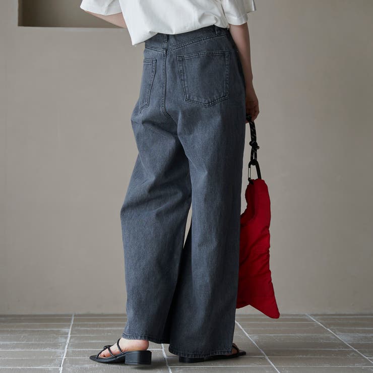 サイドライン タックワイドデニムパンツ | coen【women】 | 詳細画像3 