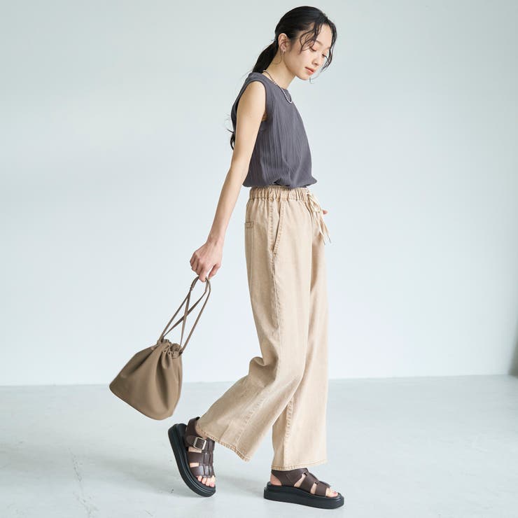 【新色 WEB限定カラーあり】コットンレーヨンデニムワイドパンツ（インフルエンサ… | coen【women】 | 詳細画像10 