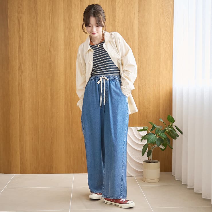 【新色 WEB限定カラーあり】コットンレーヨンデニムワイドパンツ（インフルエンサ… | coen【women】 | 詳細画像20 