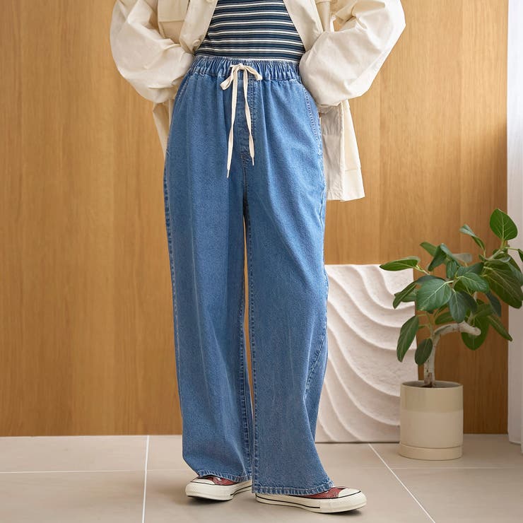 【新色 WEB限定カラーあり】コットンレーヨンデニムワイドパンツ（インフルエンサ… | coen【women】 | 詳細画像22 