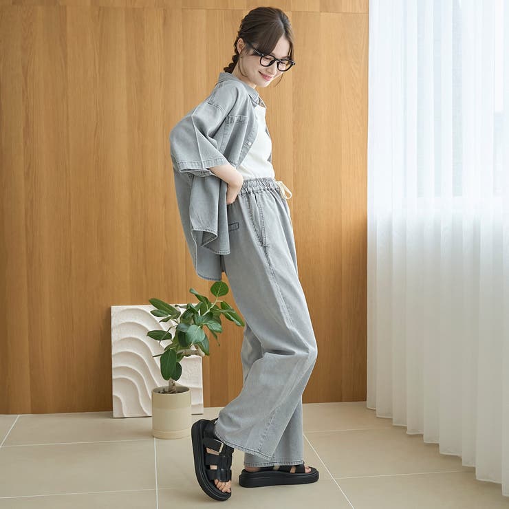 【新色 WEB限定カラーあり】コットンレーヨンデニムワイドパンツ（インフルエンサ… | coen【women】 | 詳細画像3 