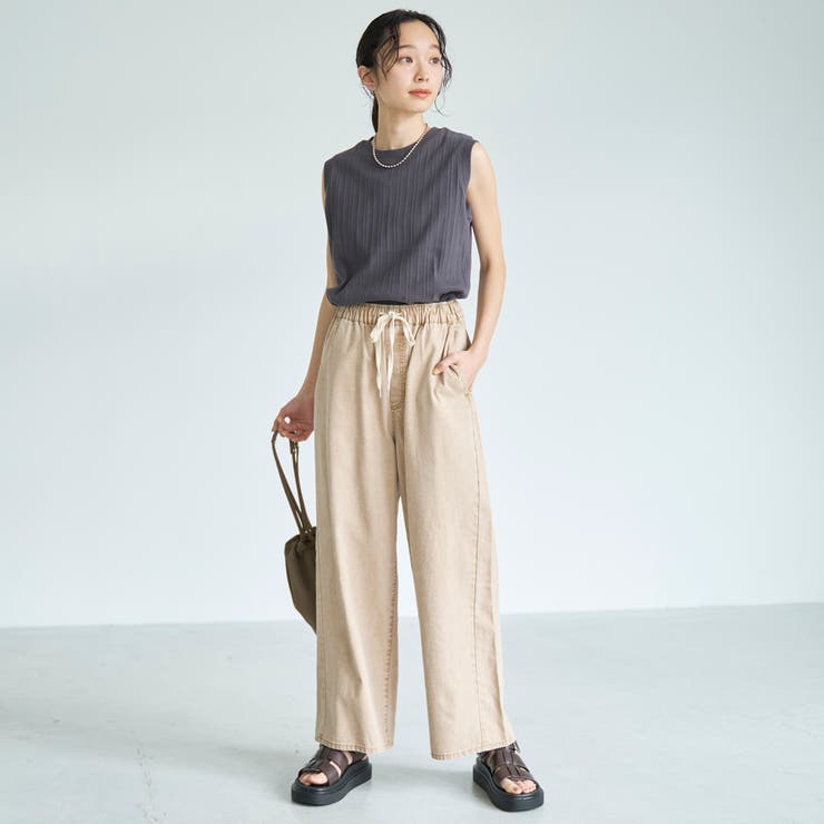 【新色 WEB限定カラーあり】コットンレーヨンデニムワイドパンツ（インフルエンサ… | coen【women】 | 詳細画像9 