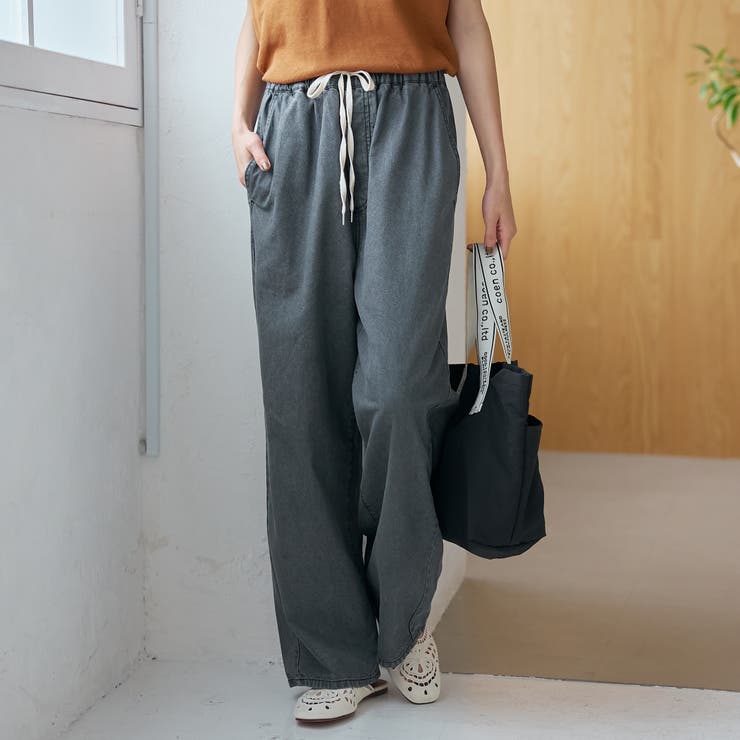DK.GRAY | 【新色登場 WEB限定カラーあり】コットンレーヨンデニムワイドパンツ（Youtu… | coen【women】