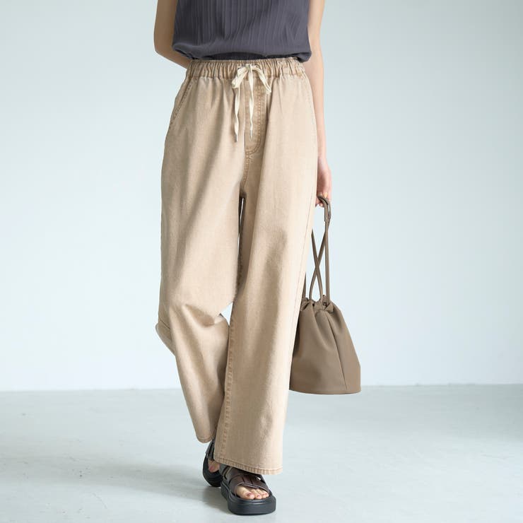 BEIGE | 【新色 WEB限定カラーあり】コットンレーヨンデニムワイドパンツ（インフルエンサ… | coen【women】