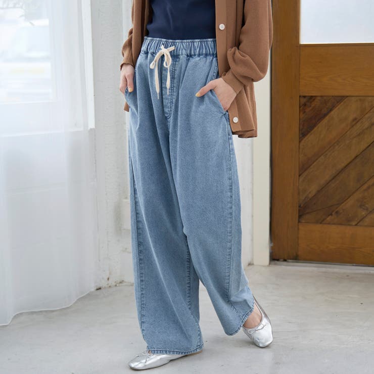 COBALT | 【新色 WEB限定カラーあり】コットンレーヨンデニムワイドパンツ（インフルエンサ… | coen【women】