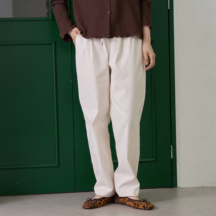 OFF WHITE | 【定番】イージービューティー裏起毛テーパードパンツ（WEB限定サイズあり） | coen【women】