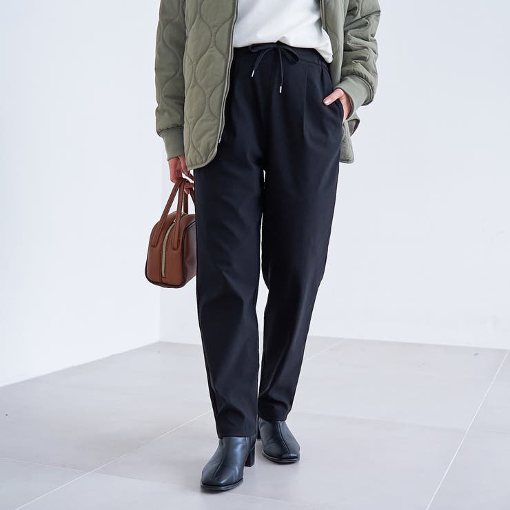 BLACK | 【定番】イージービューティー裏起毛テーパードパンツ（WEB限定サイズあり） | coen【women】