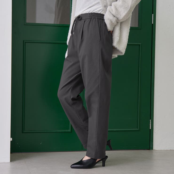 DK.GRAY | 【定番】イージービューティー裏起毛テーパードパンツ（WEB限定サイズあり） | coen【women】