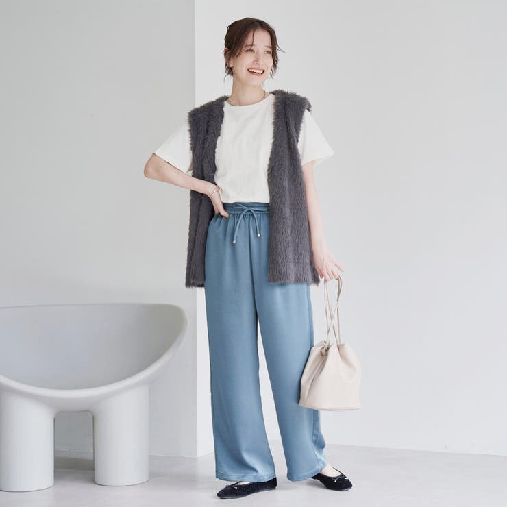 サテンイージーパンツ | coen【women】 | 詳細画像17 