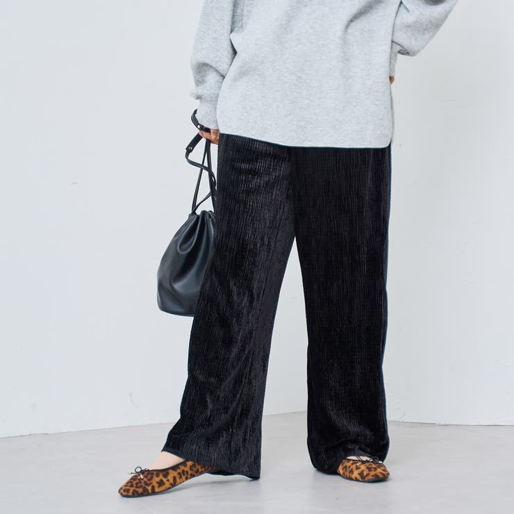 BLACK | 楊柳ベロアイージーパンツ | coen【women】