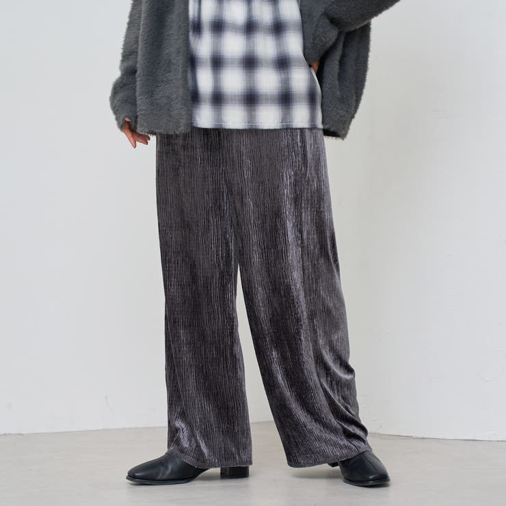 DK.GRAY | 楊柳ベロアイージーパンツ | coen【women】