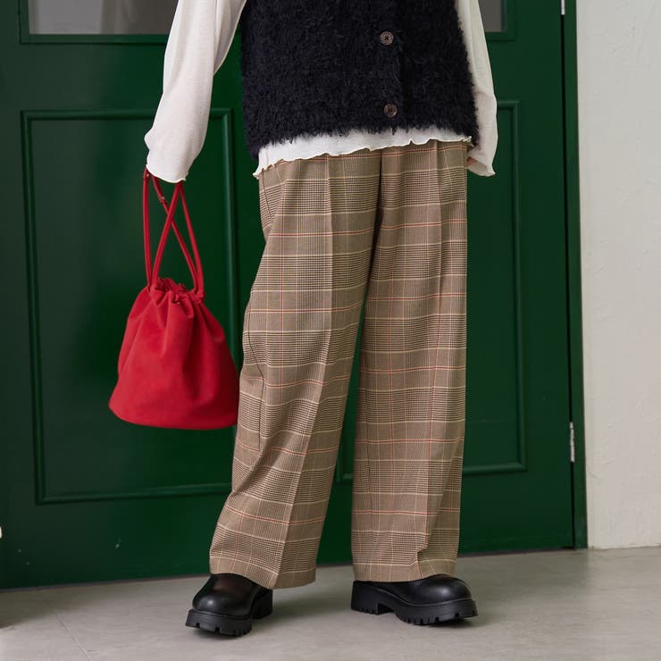 【定番】イージービューティーチェックワイドパンツ（WEB限定サイズあり） | coen【women】 | 詳細画像14 