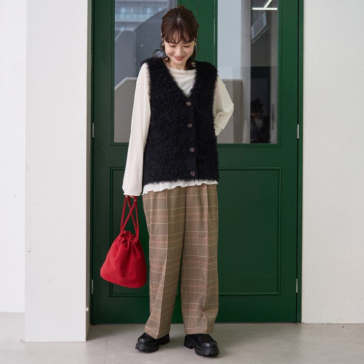 【定番】イージービューティーチェックワイドパンツ（WEB限定サイズあり） | coen【women】 | 詳細画像16 