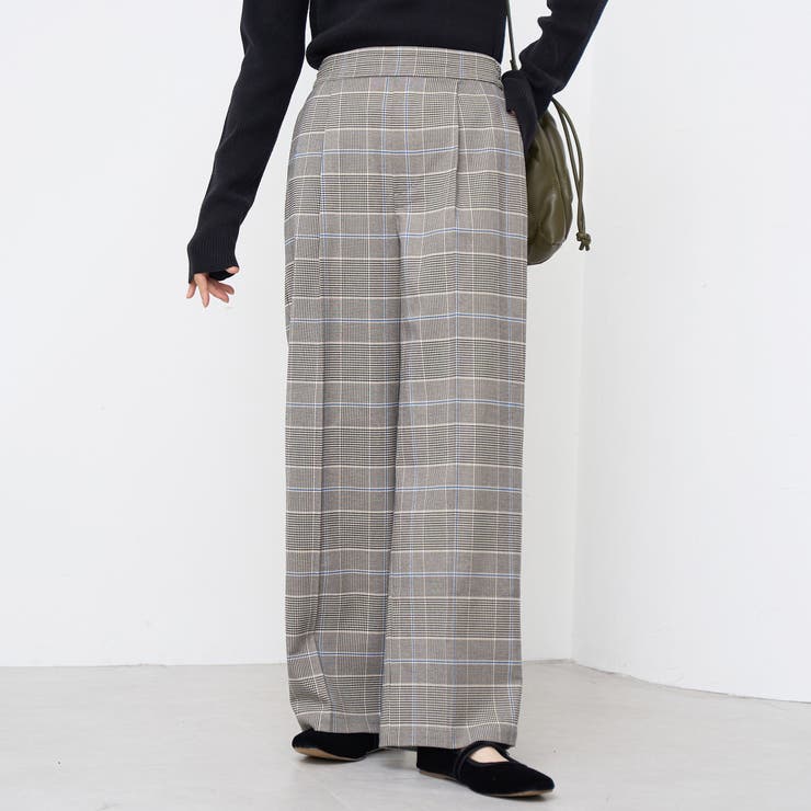 【定番】イージービューティーチェックワイドパンツ（WEB限定サイズあり） | coen【women】 | 詳細画像6 