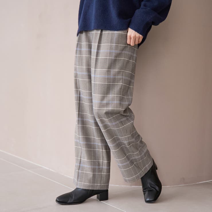 【定番】イージービューティーチェックワイドパンツ（WEB限定サイズあり） | coen【women】 | 詳細画像8 